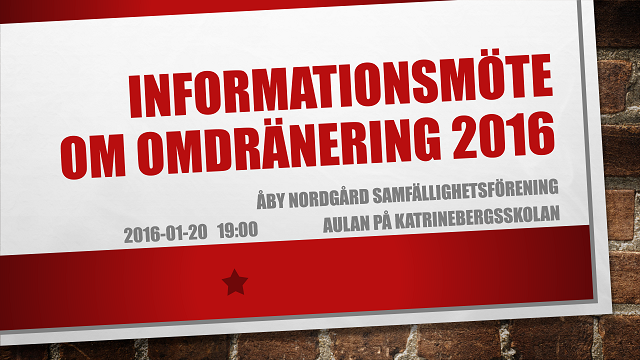 Informationsmöte dränering 2016-01-20